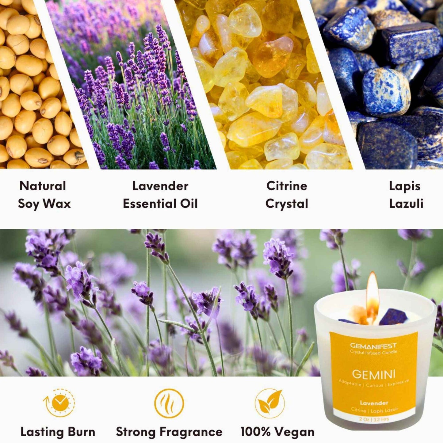 Gemini Zodiac Manifestation Candle