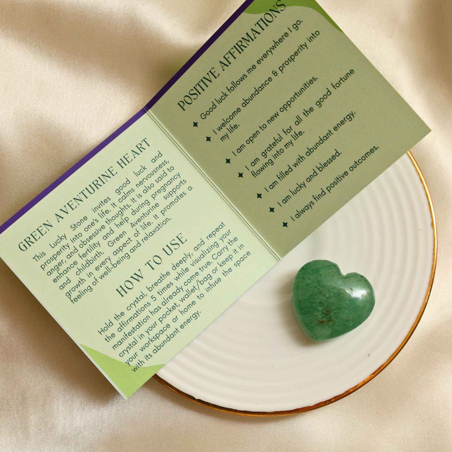 Green Aventurine Heart Gift Set