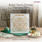 Kuber Yantra Selenite Charging Plate for Prosperity Manifestation