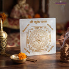 Kuber Yantra Selenite Charging Plate for Prosperity Manifestation