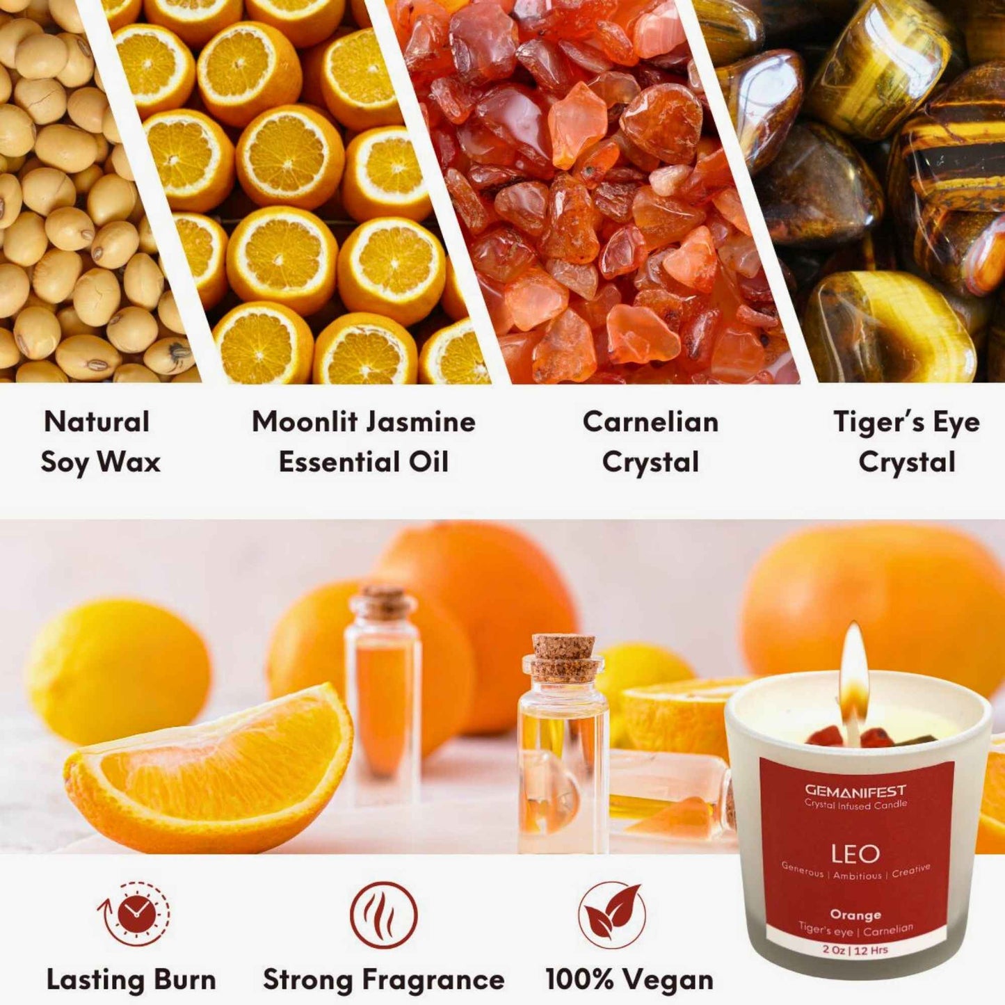 Leo Zodiac Manifestation Candle