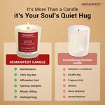 Comparison of Love manifestation candle versus regular scented candle.