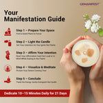 Step-by-step manifestation guide for using Love crystal candle.