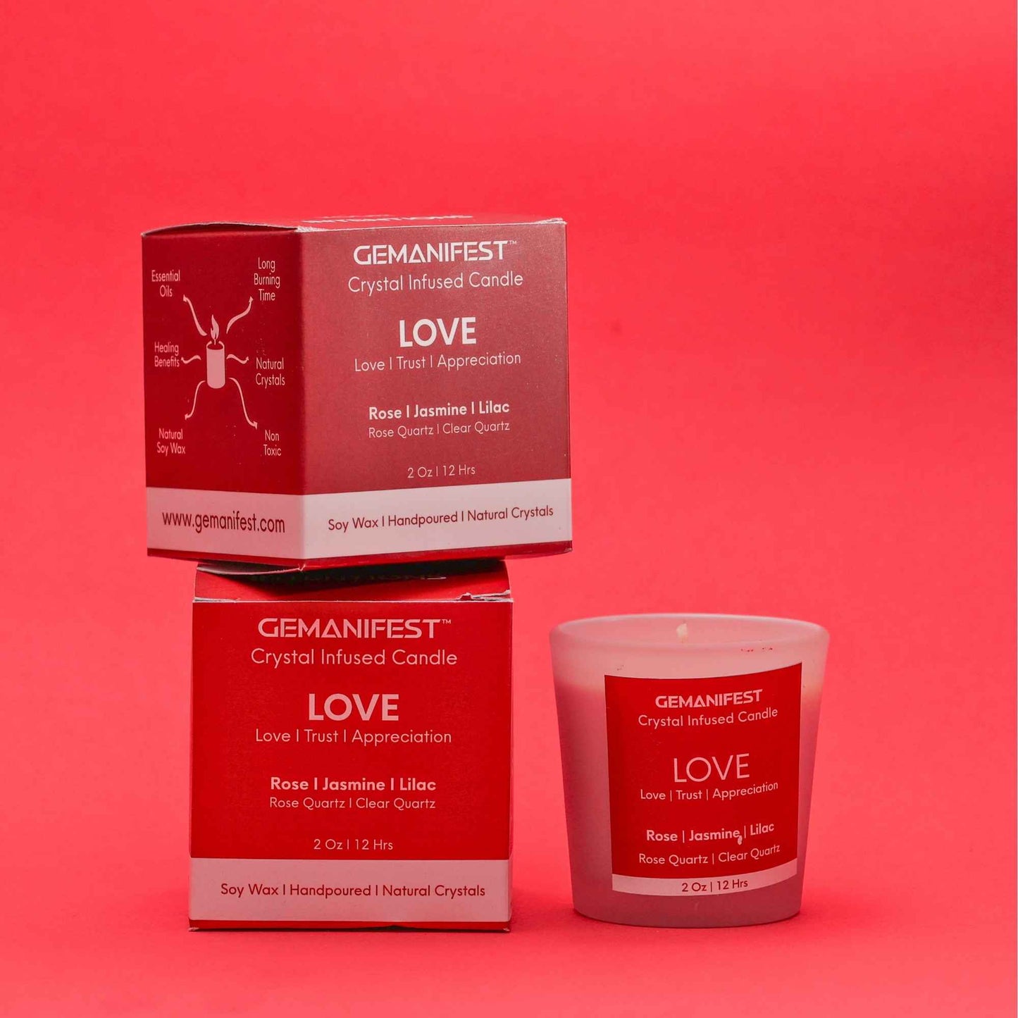 Love Manifestation Candle with ready to gift packaging box for Attracting Love and Healing Relationships.