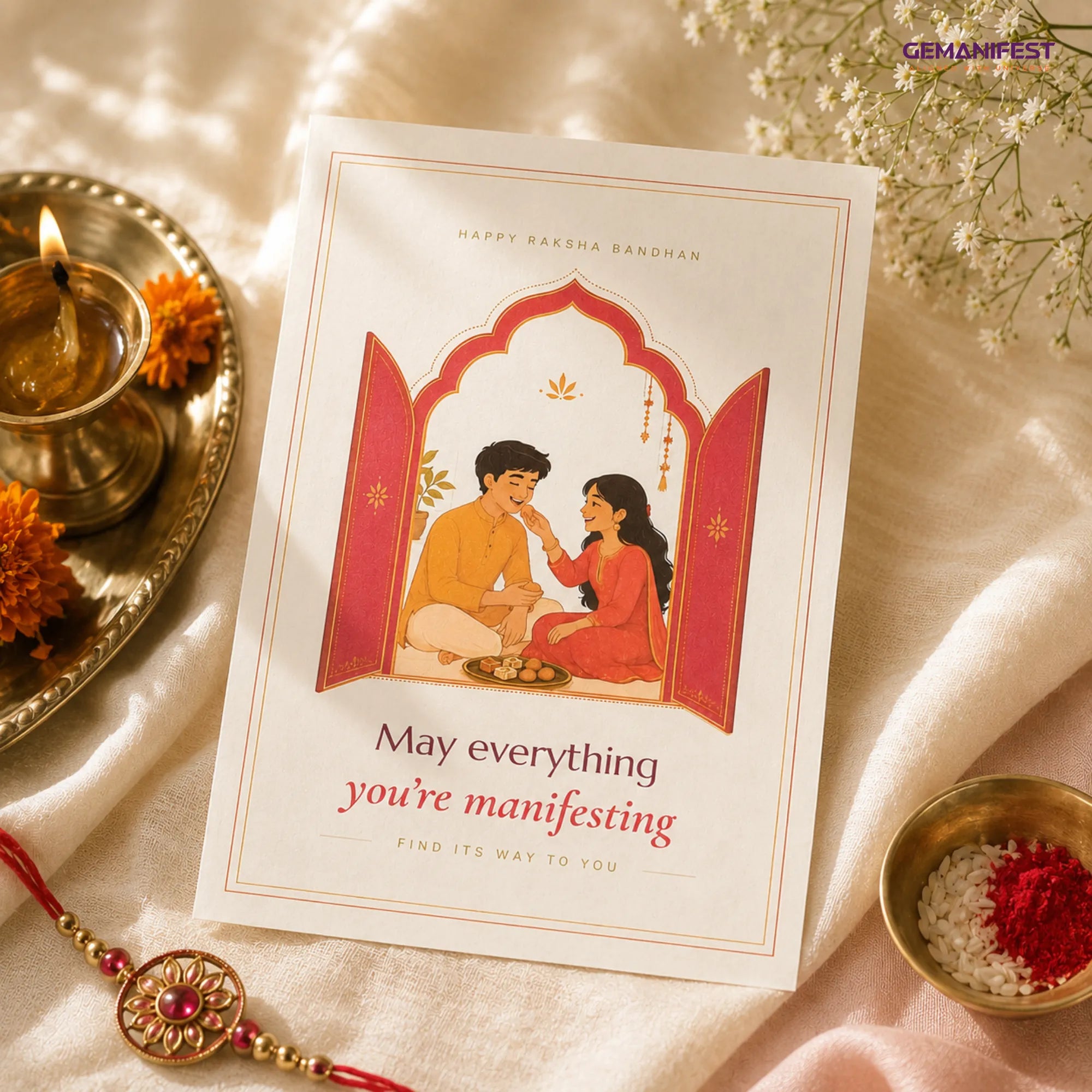 Raksha Bandhan Greeting Card | May Everything You’re Manifesting Find You