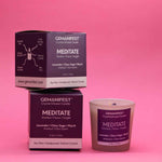 Meditate Manifestation Candle with ready to gift packaging for Intuition, Focus, and Insight.