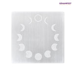 Moon Phases Selenite Charging Plate for Renewal & Daily Reflection