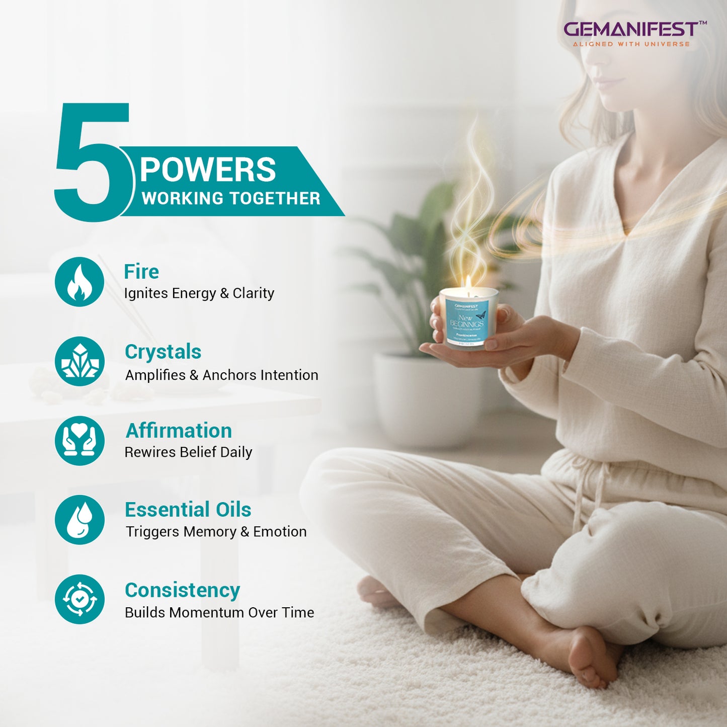 New Beginnings Manifestation Candle – Renewal & Fresh Starts