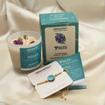 Pisces Zodiac Manifestation Candle with full kit set for intuition and healing.