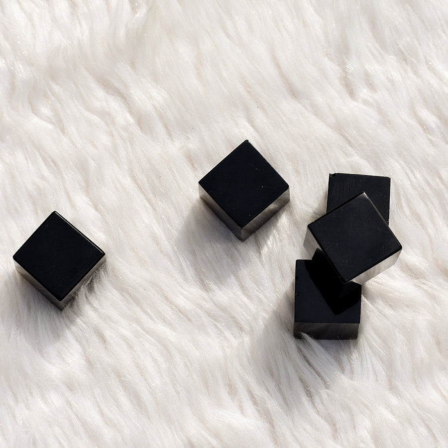 Black Obsidian Cube 1"