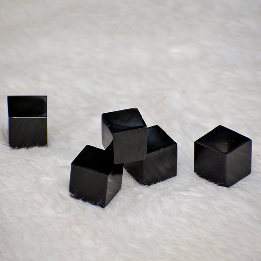 Black Obsidian Cube 1"