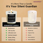 Comparison of Protection manifestation candle versus regular scented candle.