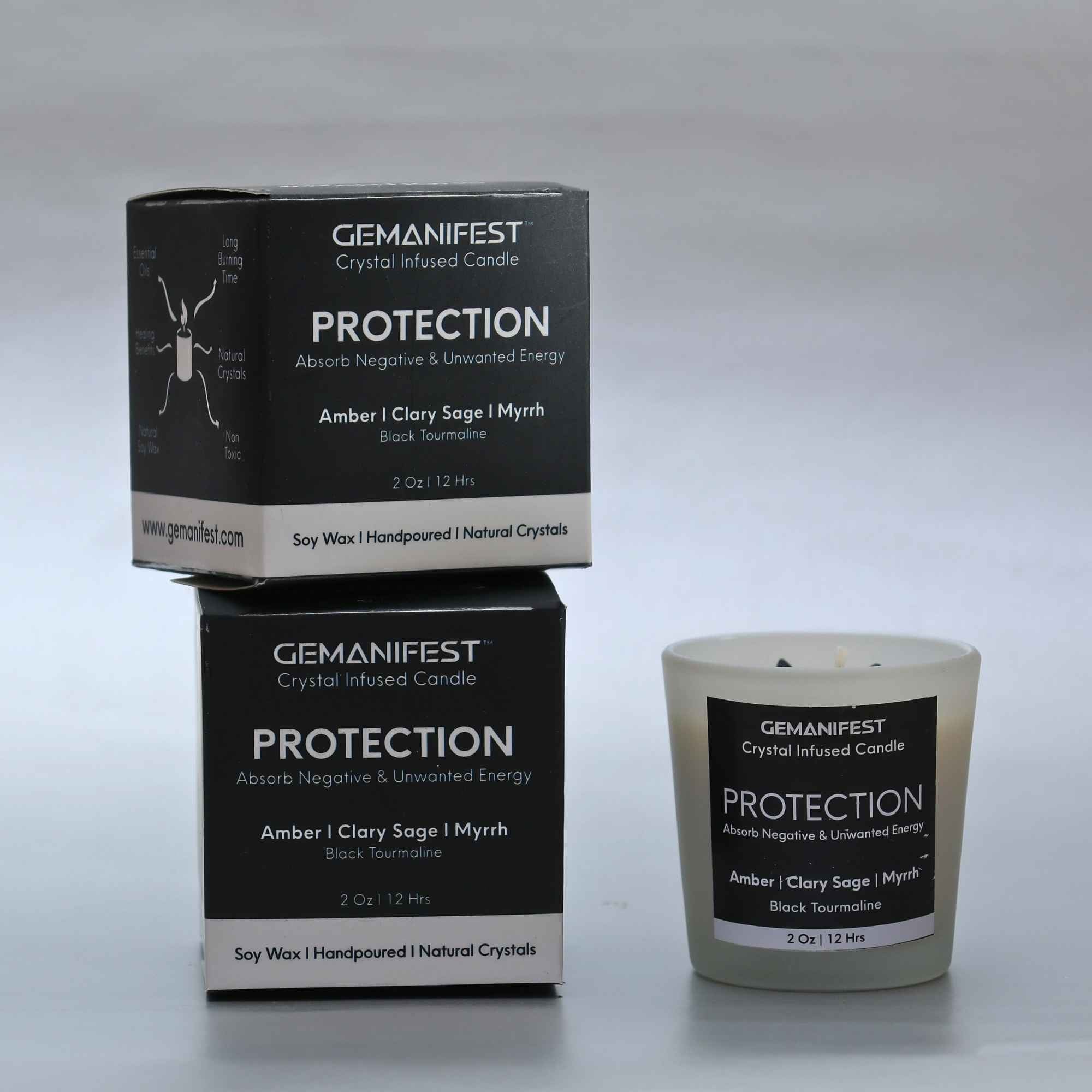 Protection Manifestation Candle with gift ready packaging box for Grounding and Protection.