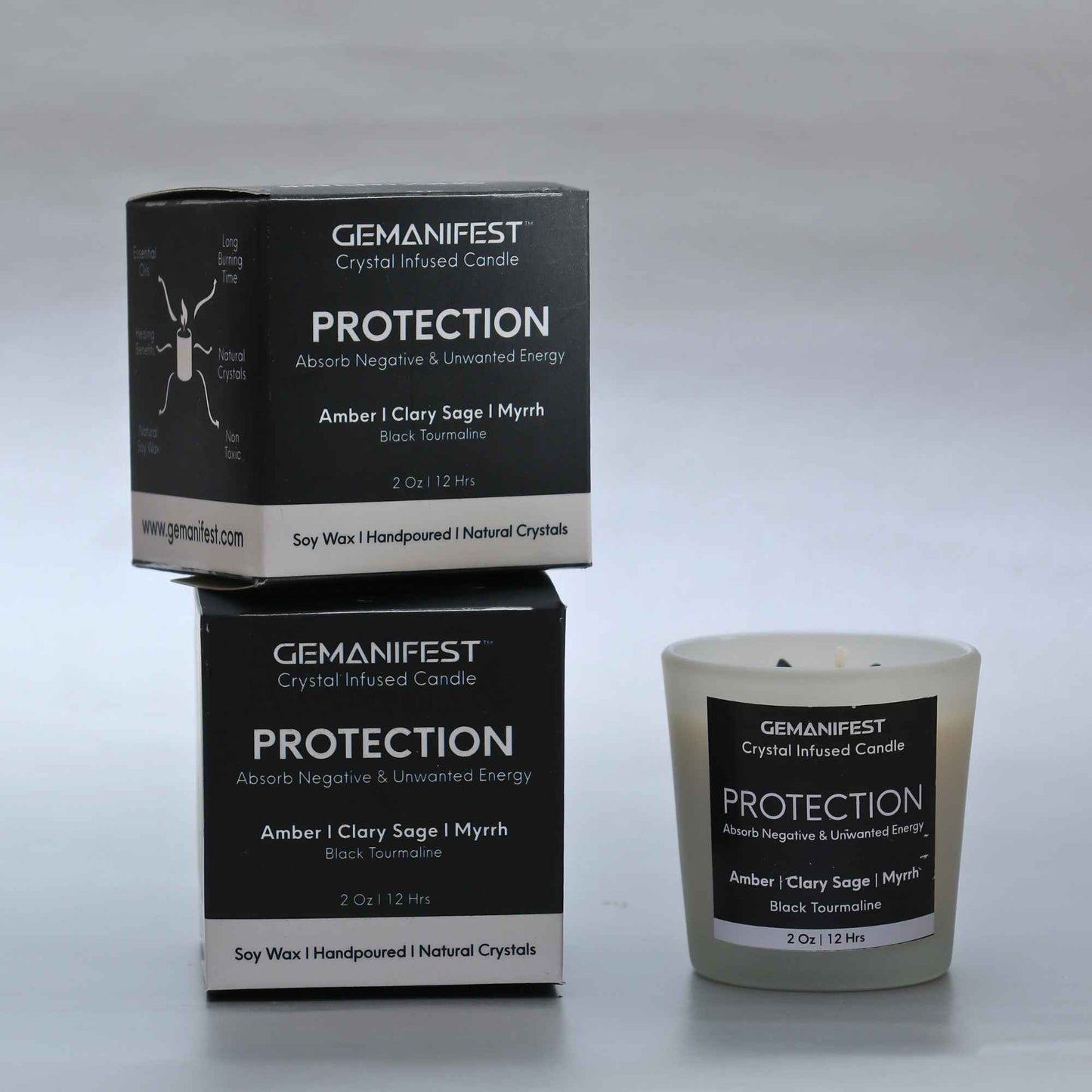 Protection Manifestation Candle with gift ready packaging box for Grounding and Protection.