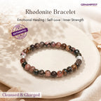 Rhodonite Bracelet for Love, Healing & Forgiveness