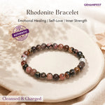 Rhodonite Bracelet for Love, Healing & Forgiveness