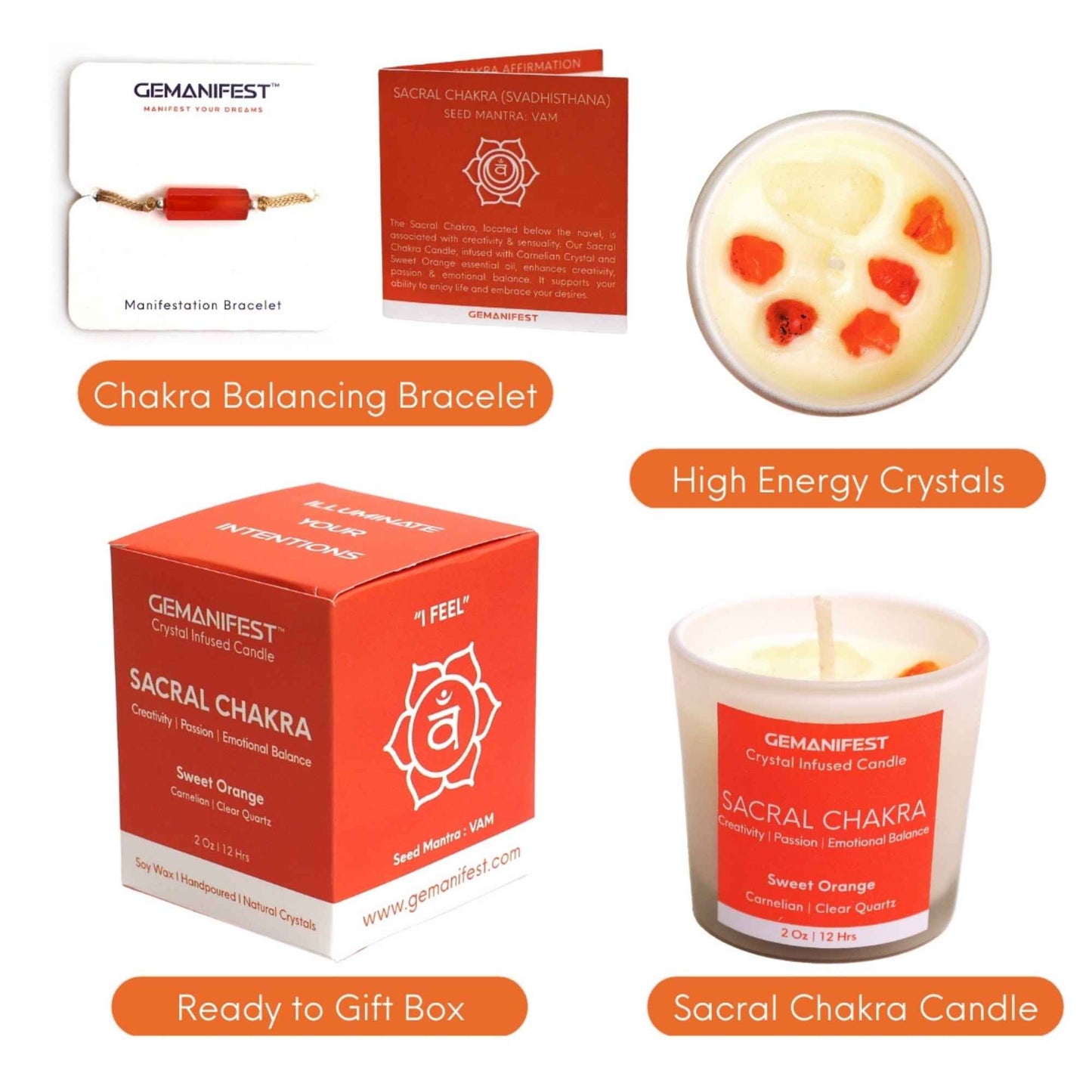 Sacral Chakra Healing Candle