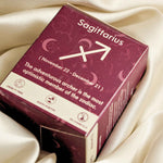 Sagittarius Zodiac Manifestation Candle with gift ready packaging box for optimism and adventure.