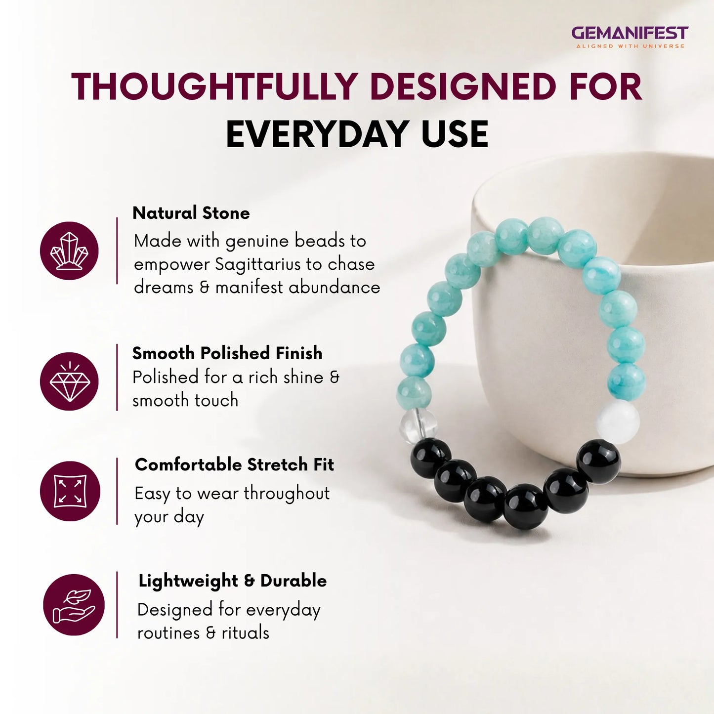 Sagittarius Zodiac Bracelet for Freedom, Optimism & Balance