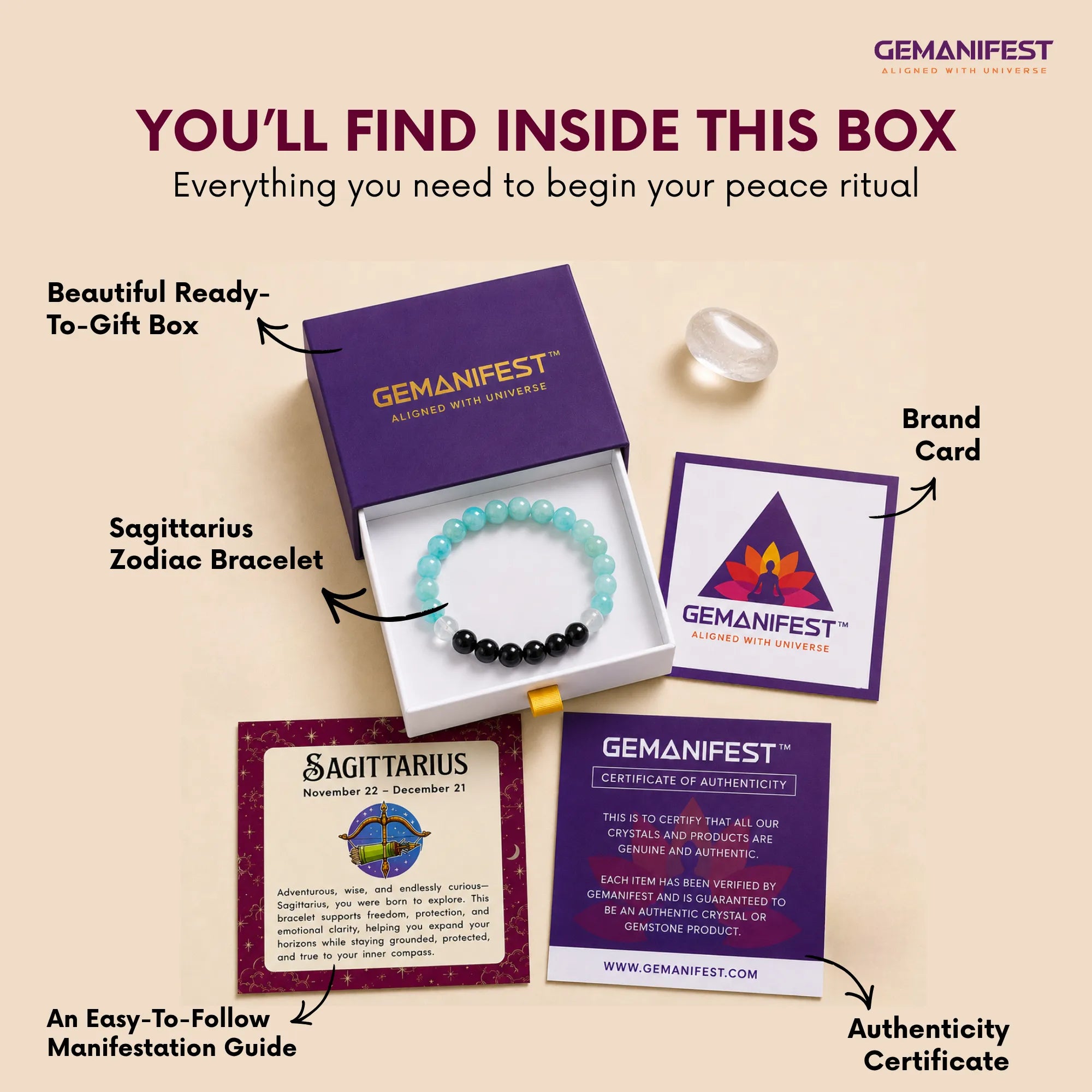 Sagittarius Zodiac Bracelet for Freedom, Optimism & Balance
