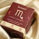 Scorpio Zodiac Manifestation Candle with gift ready packaging box for transformation and protection.