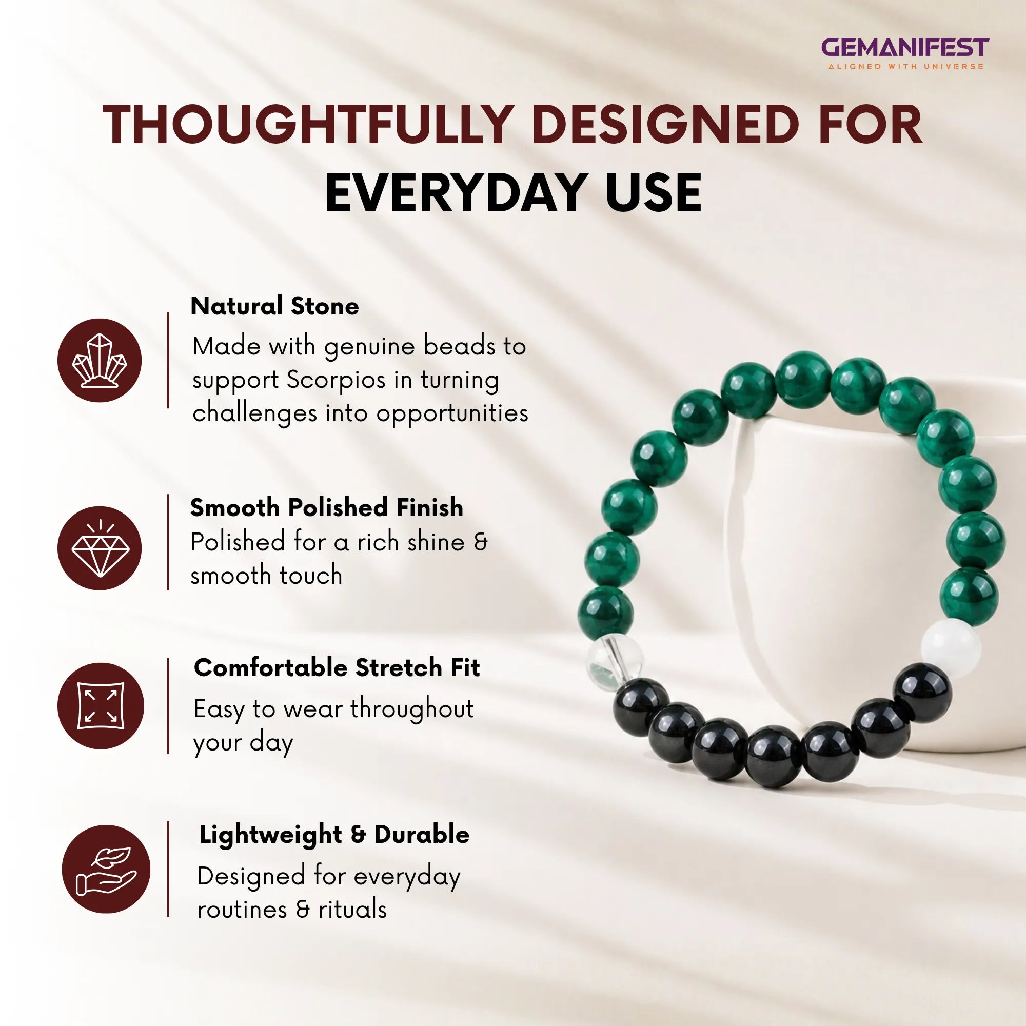 Scorpio Zodiac Bracelet for Protection, Balance & Growth