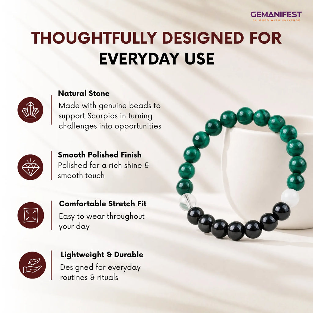 Scorpio Zodiac Bracelet for Protection, Balance & Growth