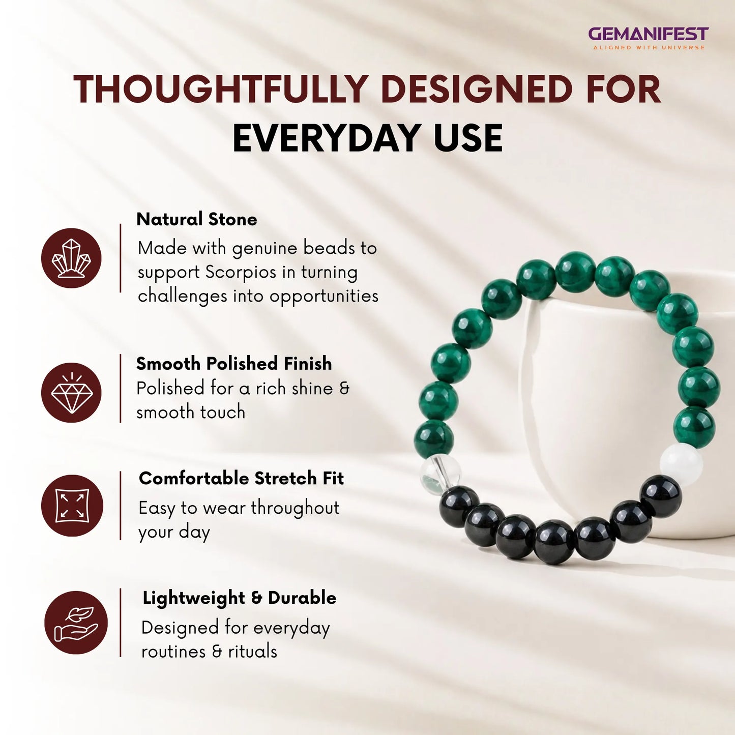 Scorpio Zodiac Bracelet for Protection, Balance & Growth