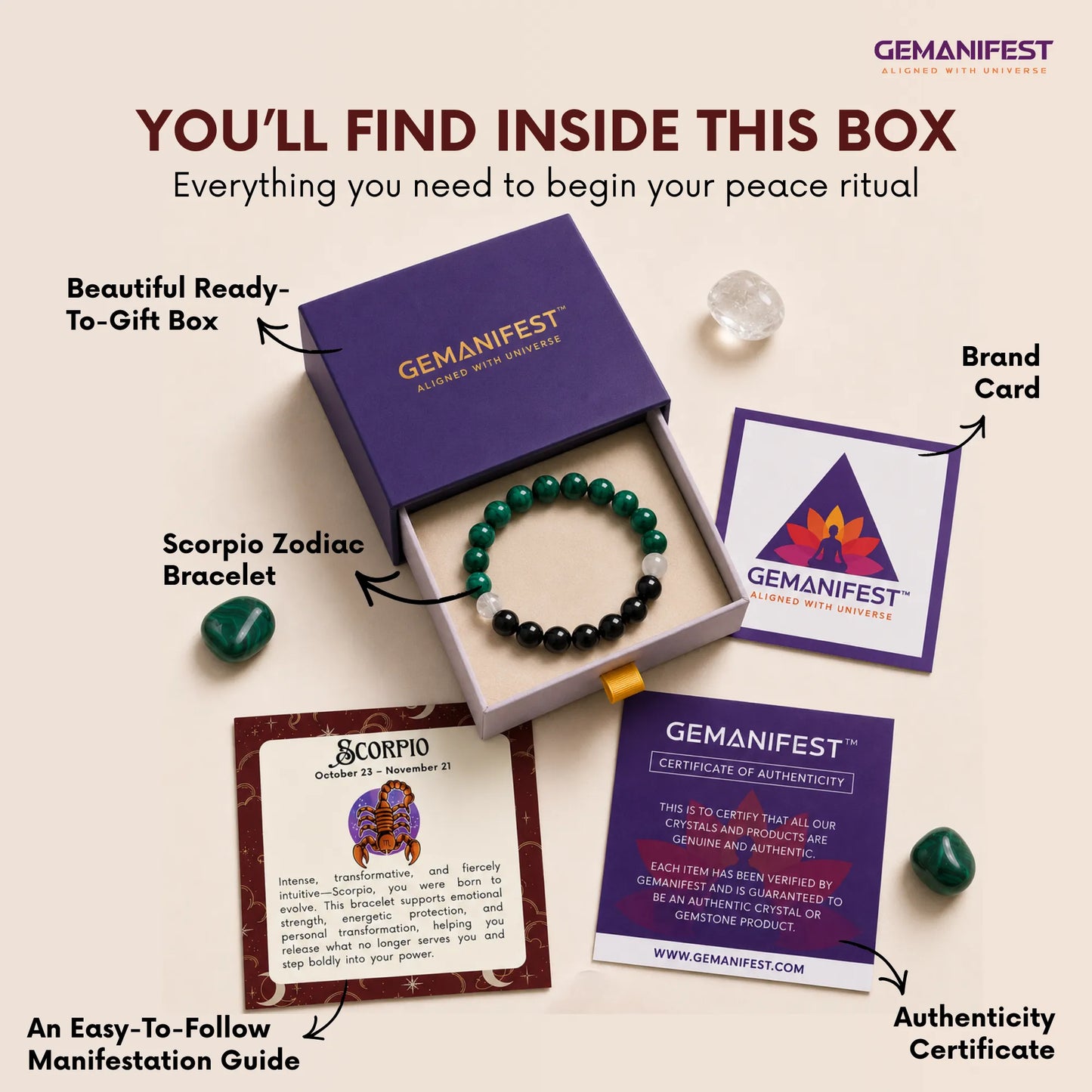 Scorpio Zodiac Bracelet for Protection, Balance & Growth