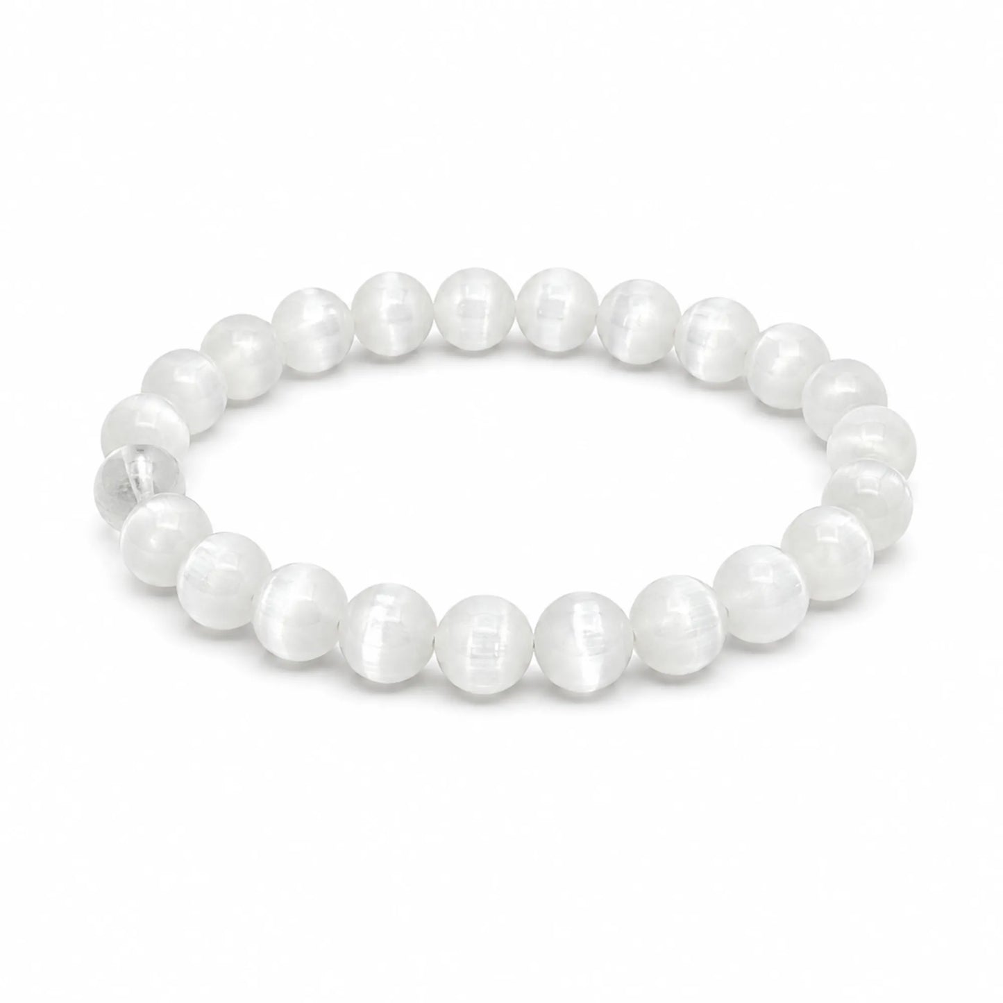 Natural Selenite Bracelet for Calmness & Energy Cleansing
