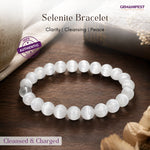 Natural Selenite Bracelet for Calmness & Energy Cleansing