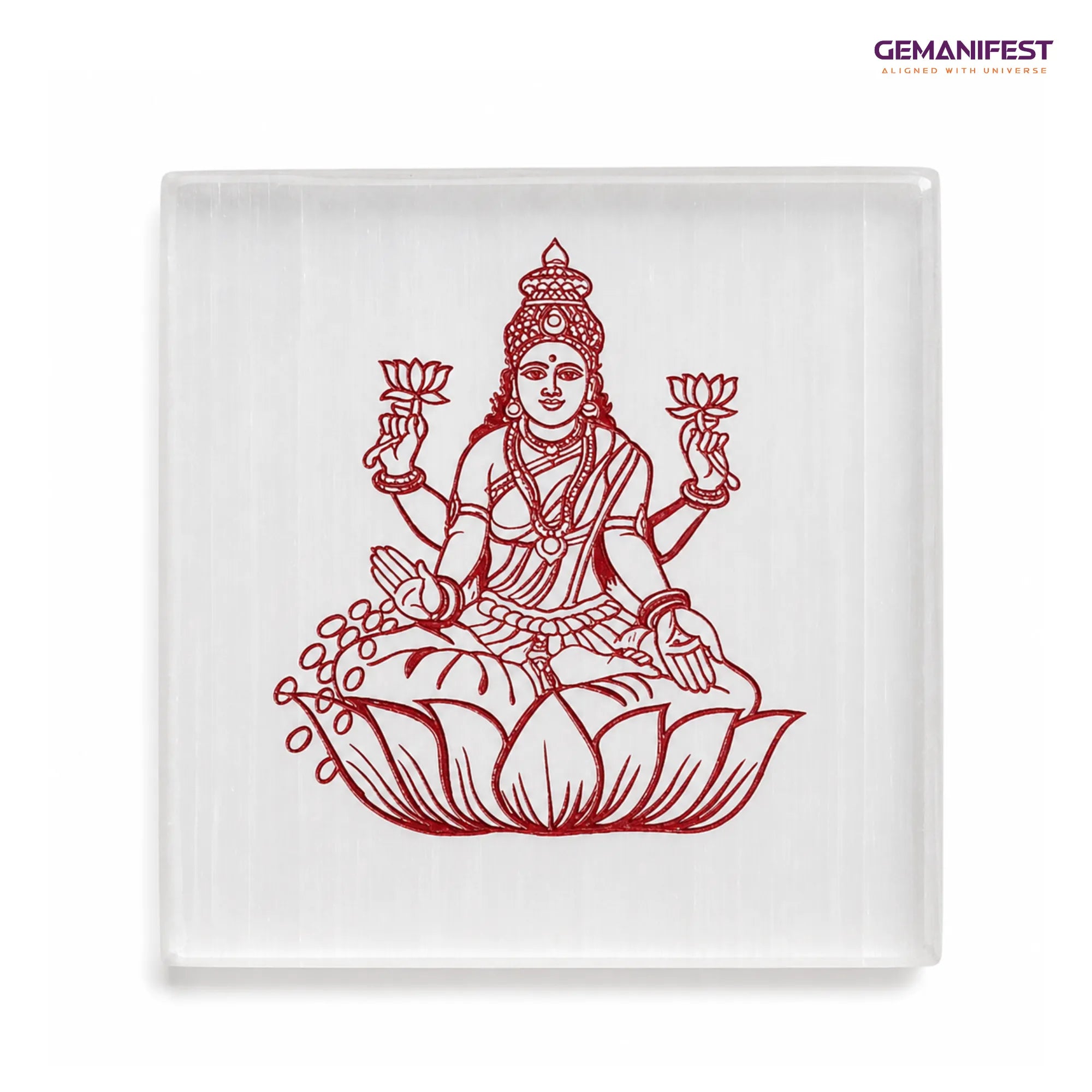Shree Lakshmi Ji Selenite Charging Plate for Prosperity and abundance