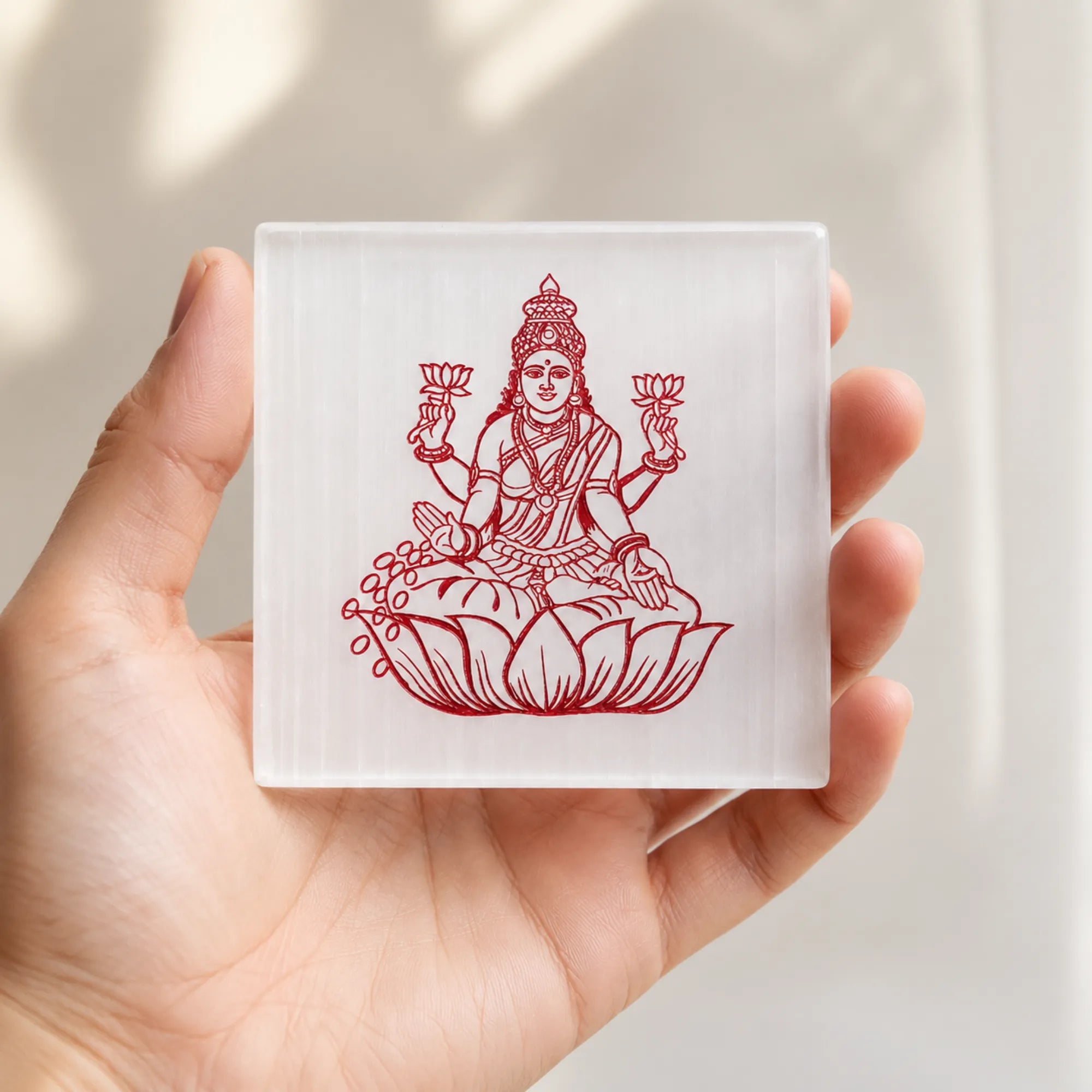 Shree Lakshmi Ji Selenite Charging Plate for Prosperity and abundance