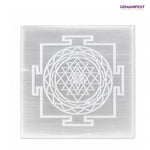 Shree Yantra Selenite Charging Plate for Clarity & Manifestation