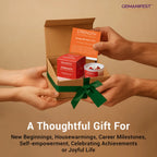 Strength manifestation candle gift box with affirmation card.