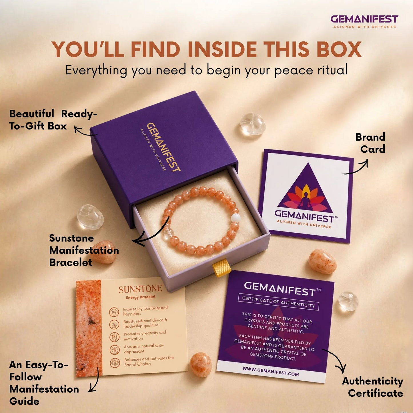 Sunstone Bracelet for Happiness & Inner Confidence