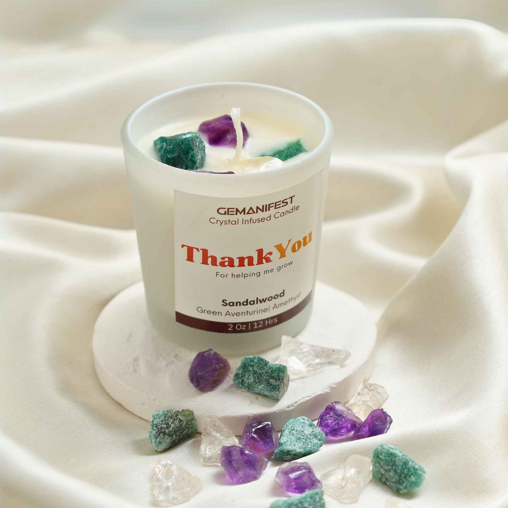 Thank You for Helping Me Grow Candle with Green Aventurine 