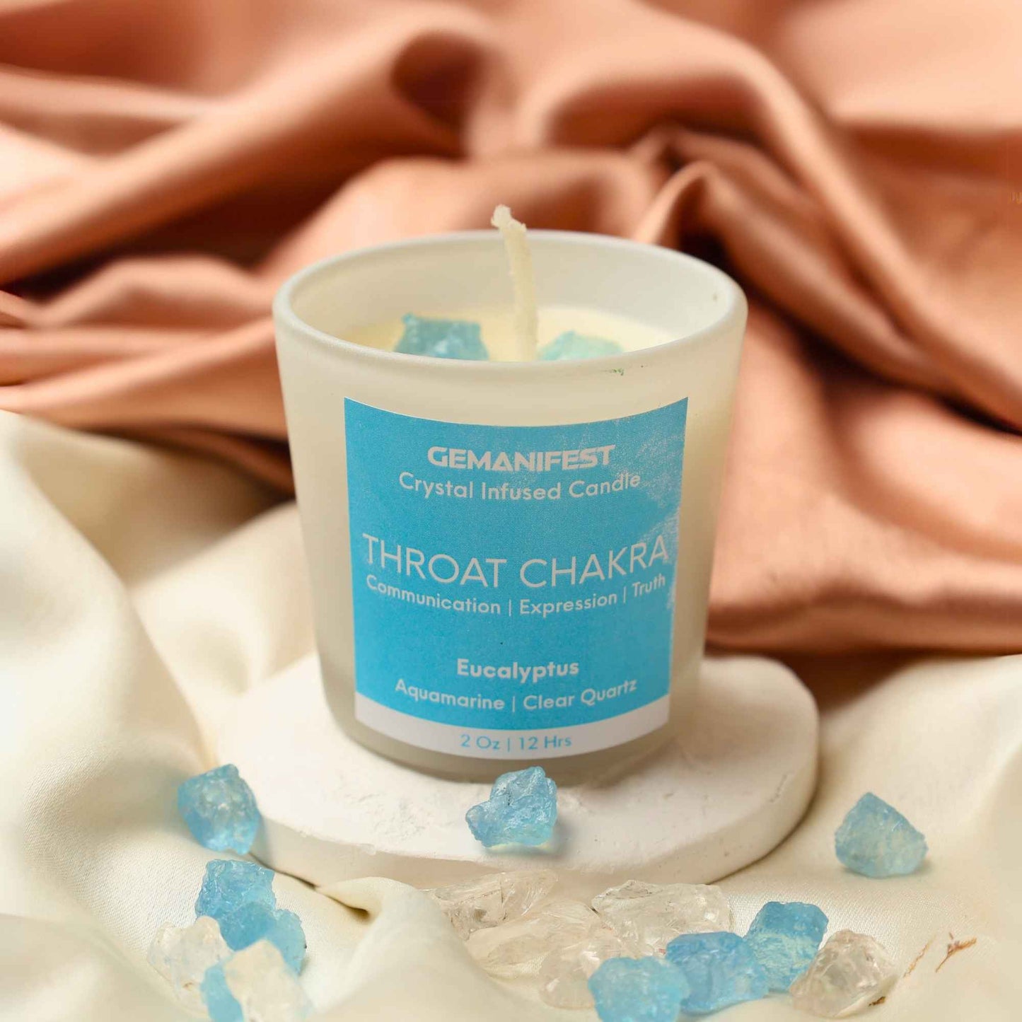 Throat Chakra Healing Candle