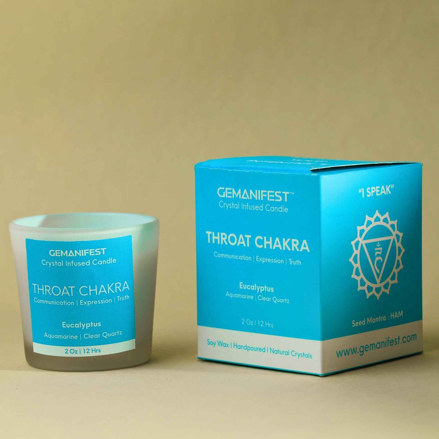 Throat Chakra Healing Candle