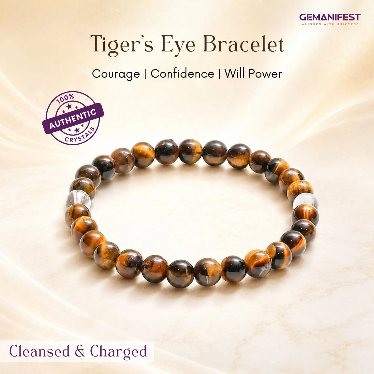Courage and Confidence Tiger's Eye Manifestation Bracelet