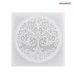 Tree of Life Selenite Charging Plate for Grounding & Manifestation