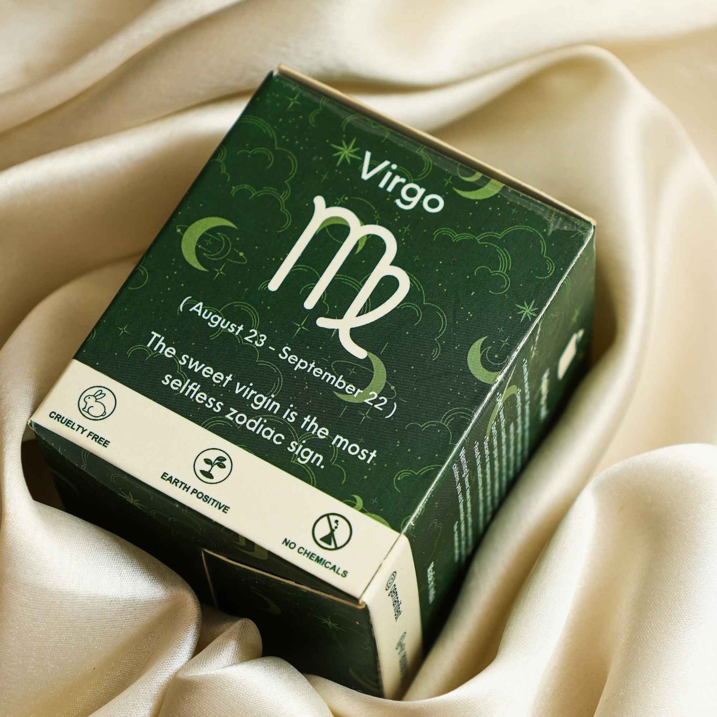 Virgo Zodiac Manifestation Candle with gift ready packaging box for clarity and grounding.