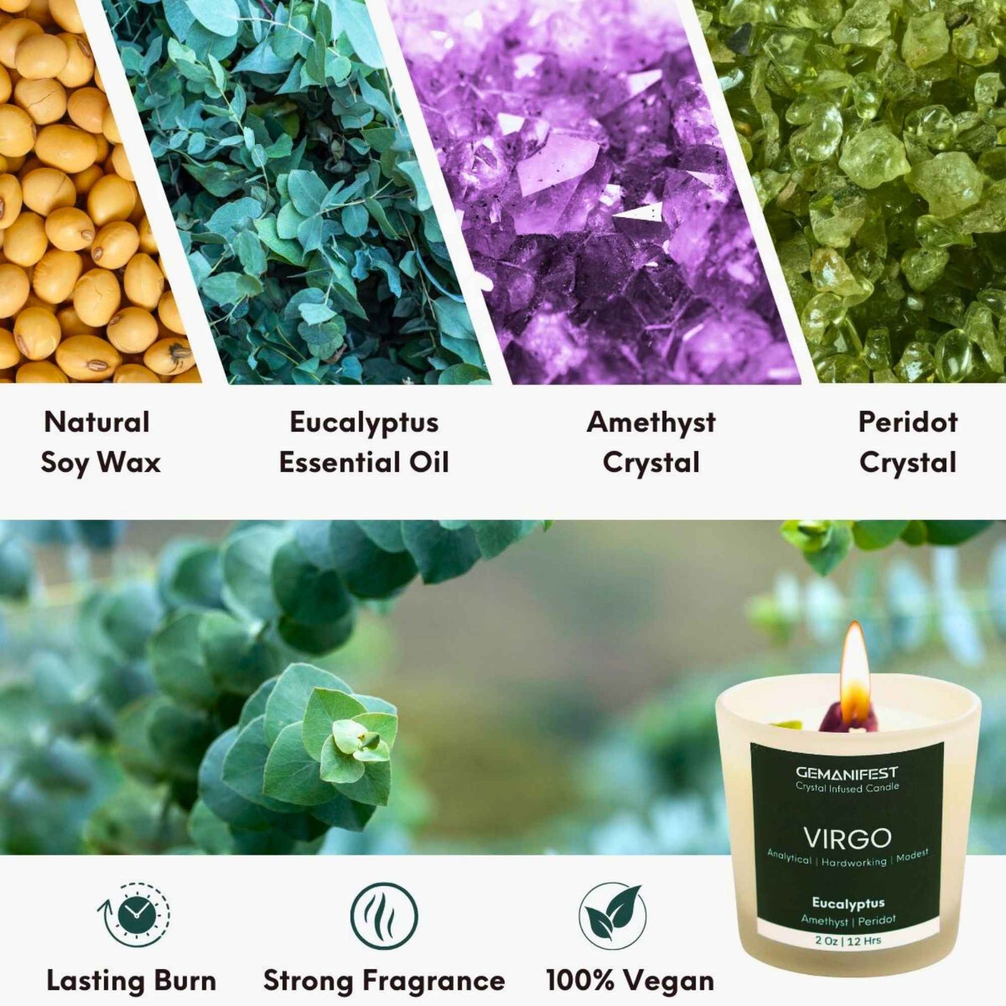 Virgo Zodiac Manifestation Candle
