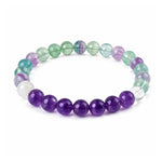 Virgo Zodiac Bracelet with Amethyst & Fluorite for Peace