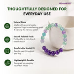 Virgo Zodiac Bracelet with Amethyst & Fluorite for Peace
