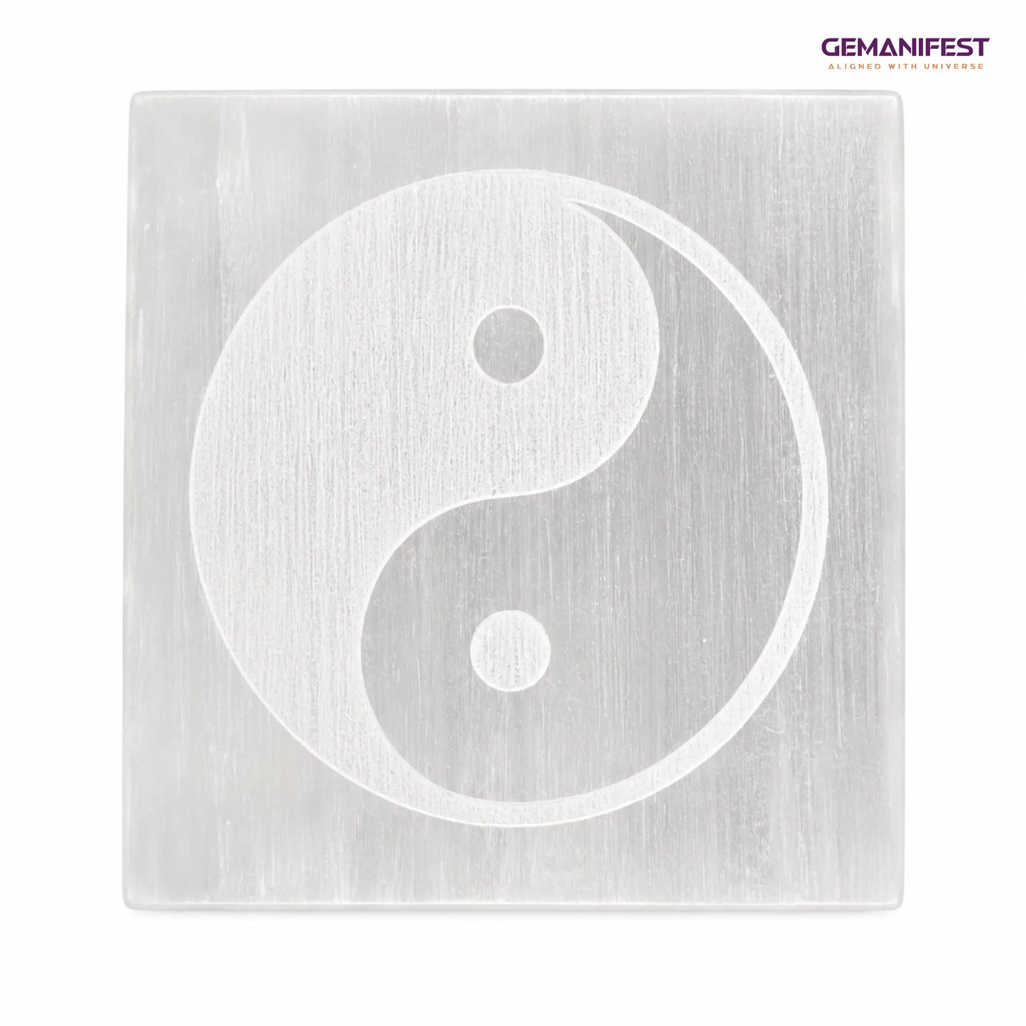 Yin Yang Selenite Charging Plate for Balance & Alignment