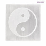 Yin Yang Selenite Charging Plate for Balance & Alignment