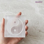 Yin Yang Selenite Charging Plate for Balance & Alignment