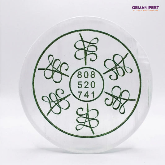 Zibu Prosperity Selenite Charging Plate for Abundance Manifestation