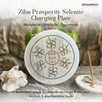 Zibu Prosperity Selenite Charging Plate for Abundance Manifestation